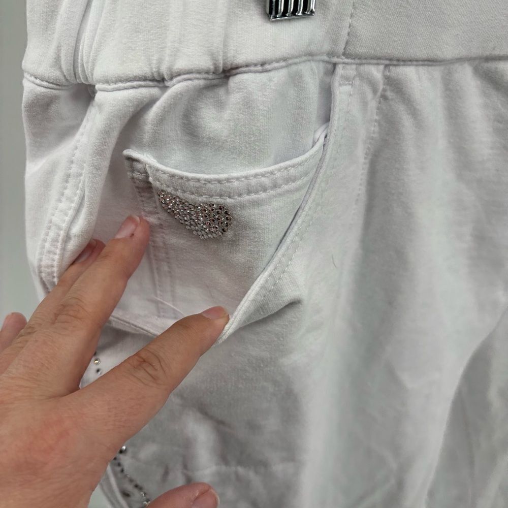 Quacker Factory Dream Jeannes White Embellished Pants Size 2X - Picture 7 of 16